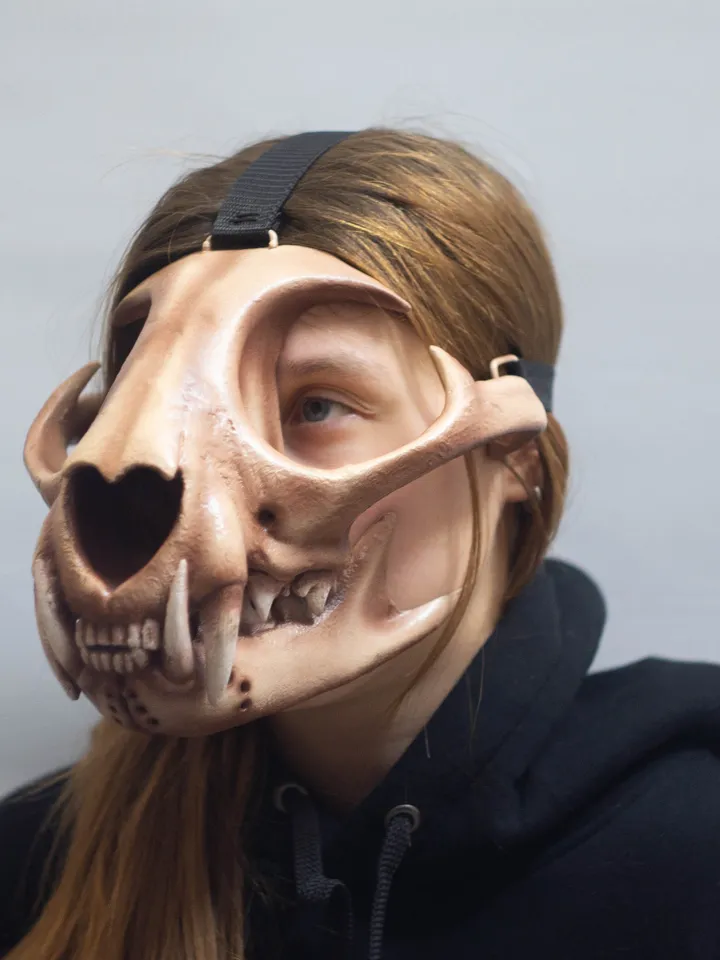 Lynx Skull Mask, realistic lynx mask, Horror Mask, Animal Skull Mask, resin skull mask, Big cat mask, pagan mask, ritual mask, shamanic mask