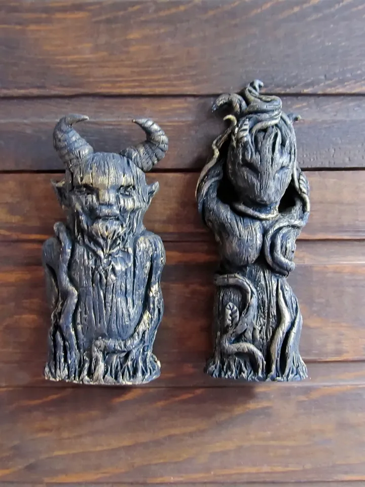 Pan god statue Satyr Greek God figurine Pan Figure Sculpture God of Wild and Nature Horned God Pagan God Statue Wicca altar Greek Mythology
