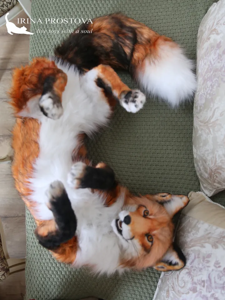 Fox Alice realistic plush toy.