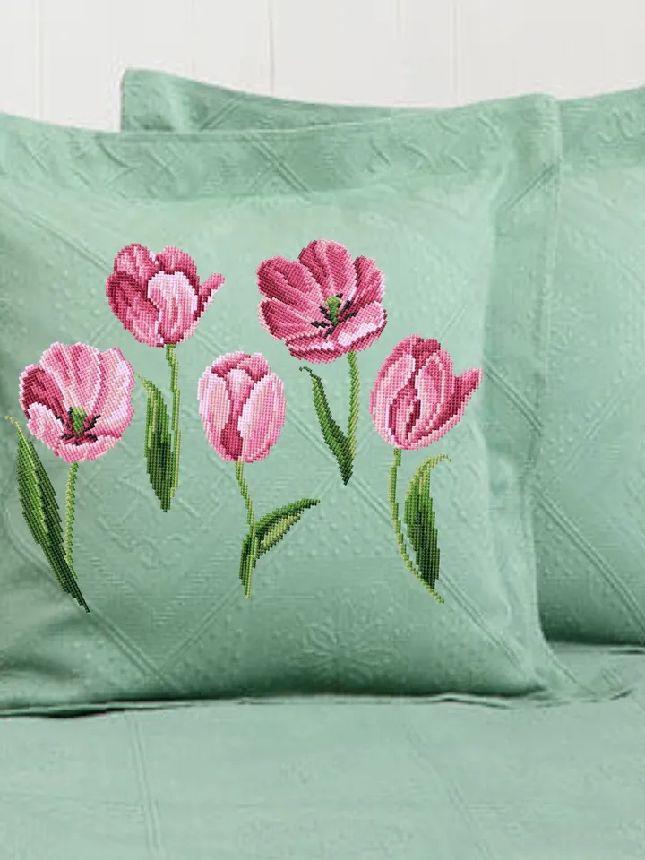 Tulips cross-stitch set patterns machine embroidery designs digital embroidery pattern clothing décor embroidery motif flower embroidery