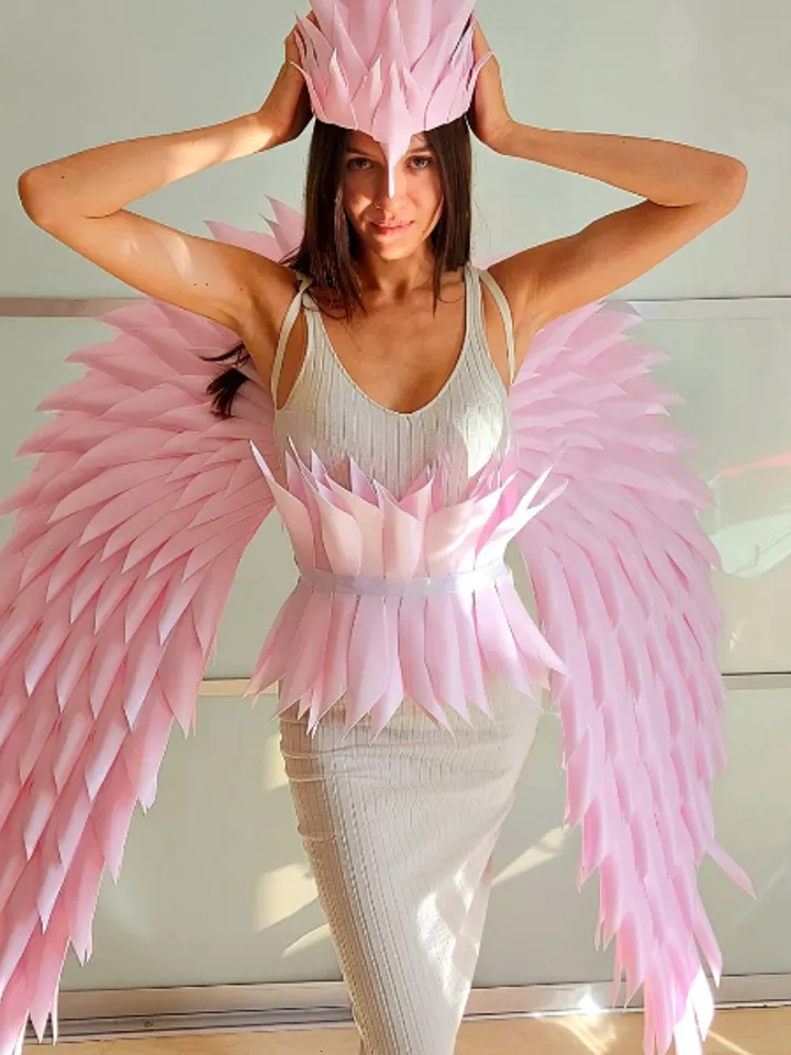 Pink Bride Wings, Wedding Angel Wings, Bride Angel Costume, boudoir photoshoot, bridal shower, Valentine's Day Gift