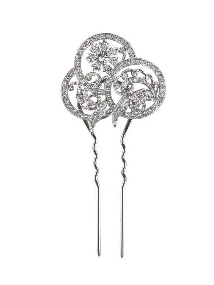 Art Deco Silver Swarovski Crystal Wedding Hair Pin , Gatsby Headpiece , Vintage Bridal Hair Comb , Vintage Style Wedding Hair Accessories