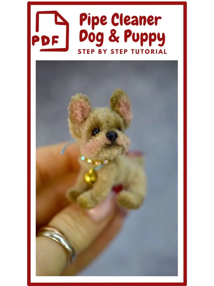 Video Tutorial make Miniature Pipe Cleaner Dogs and Puppies - Let's Make Puppy using Pipe Cleaners - Pipe Cleaner Puppy DIY