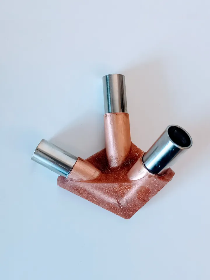 Set of copper connectors for the pyramid of healing and meditation For pipes with an outer diameter of 7/8 inch