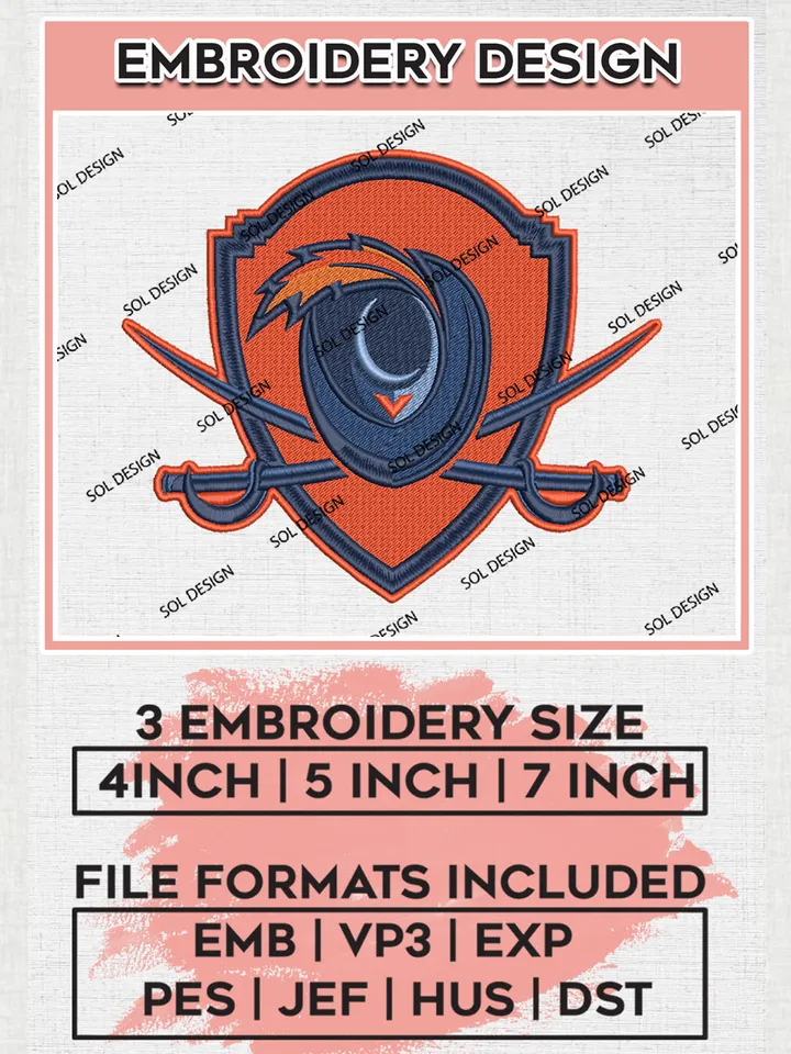 Virginia Cavaliers Mascot Embroidery Designs, NCAA Logo Embroidery Files, NCAA Virginia Cavaliers Logo, NCAA Embroidery Designs, Machine Embroidery Designs, Digital Download