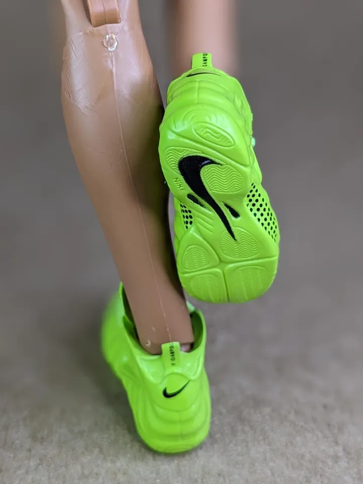 Premium green sneakers for 12 inch male dolls