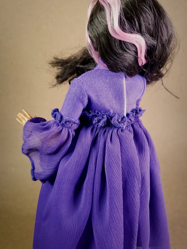 Handmade purple maxi dress for 1/6 scale fashion female dolls