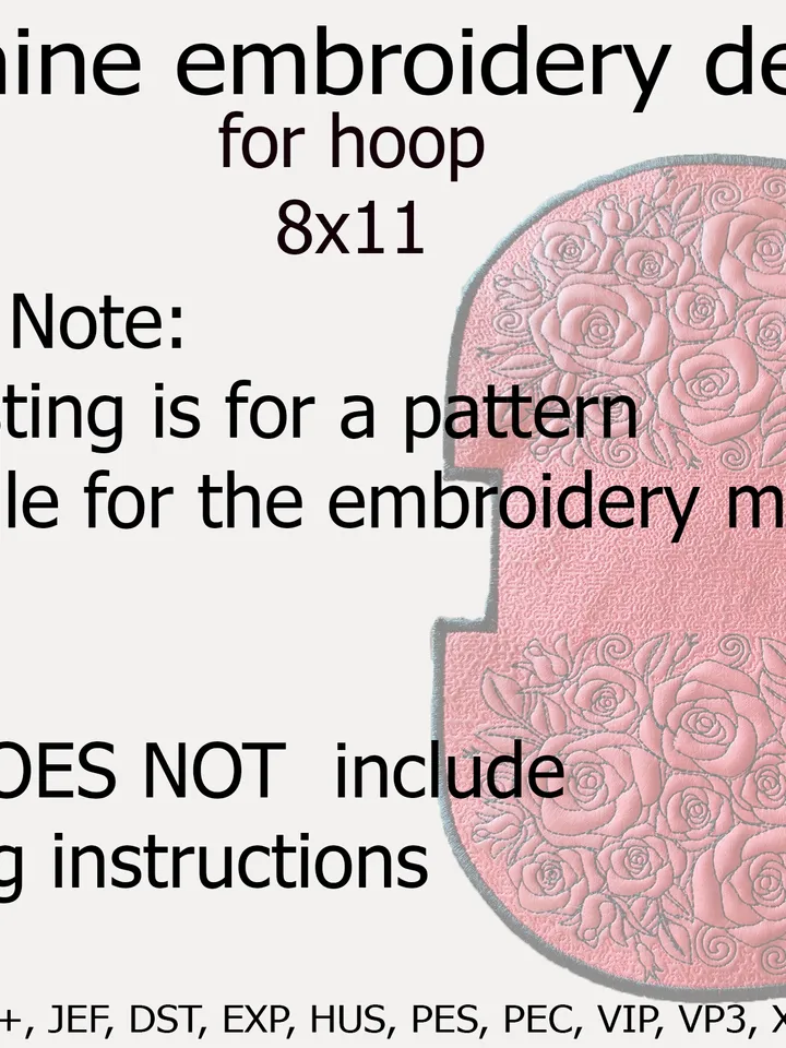 embroidery design -  pattern for Clam up bag only