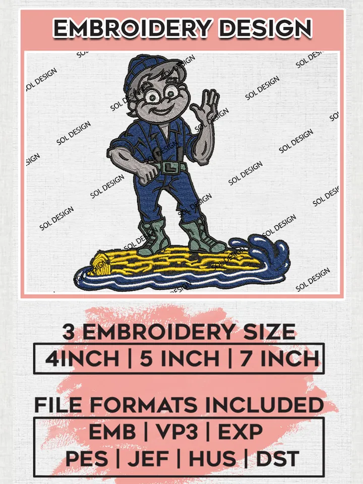 Northern Arizona Lumberjacks NCAA Team Funny Mascot Logo Embroidery Design Files, NCAA Northern Arizona Lumberjacks Machine Embroidery, NCAA Teams, 3 sizes, NCAA Machine embroidery designs, Digital Download