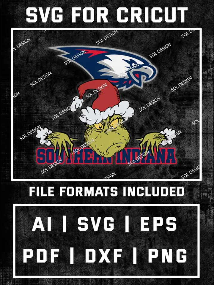 Grinch Southern Indiana Screaming Eagles SVG, NCAA SVG Design, NCAA USI Screaming Eagles SVG, NCAA Screaming Eagles Cricut, Christmas Svg, Grinch svg, Digital Download