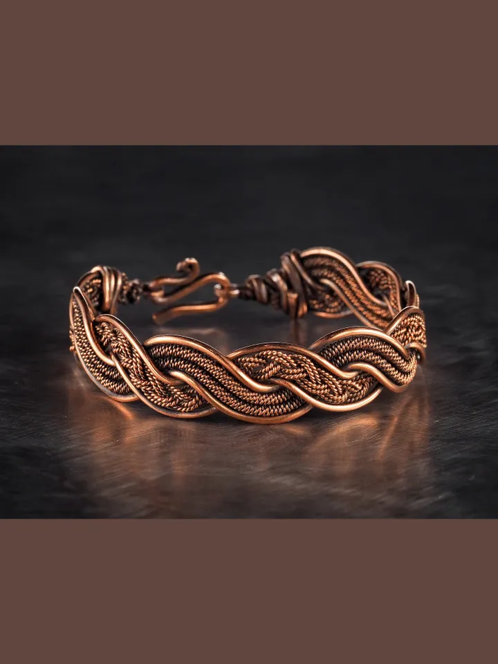Copper wire wrapped bracelet for woman 7th Anniversary gift Small size bracelet Antique style copper Jewelry