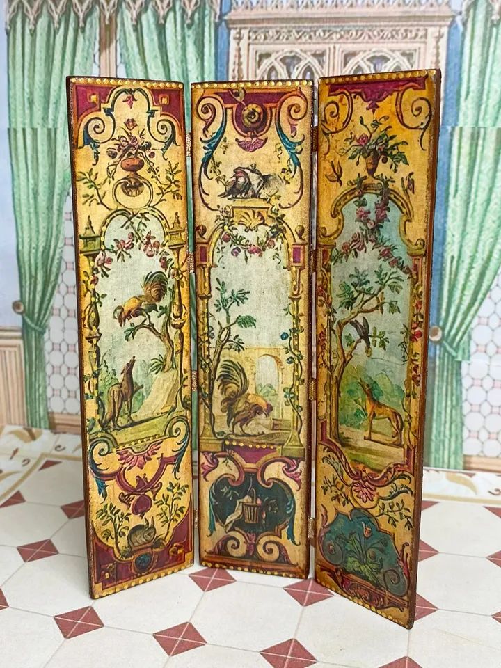 Screen for a dollhouse. 1:12. Doll furniture. Doll accessories.