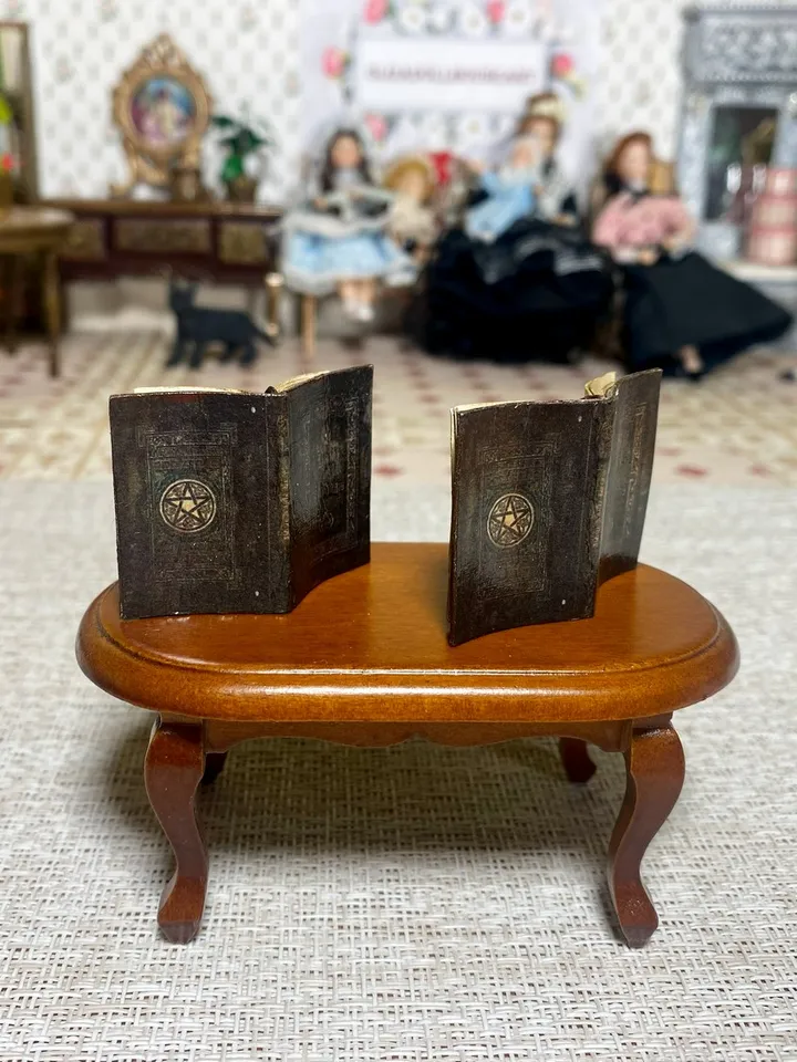Antique books for dollhouse. 1:12. Handmade.