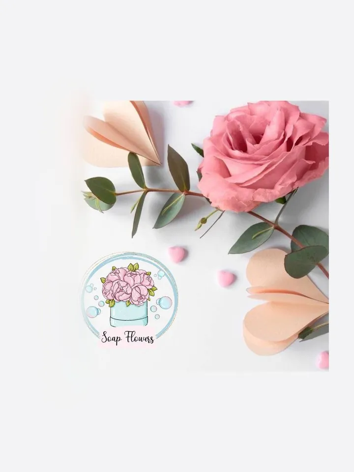Beautiful Flowers Soap Logo, Bath Bomb Logo, Bath Products Logo, Soap Bar Logo, Bath Bomb Branding, Soap Custom Logo