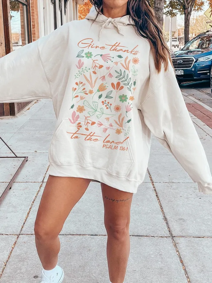 Give Thanks To The Lord Floral Christian PNG, Holiday Shirt Png, Autumn Sublimation, Fall Shirt Png, Thanksgiving Png, Boho Christmas Design