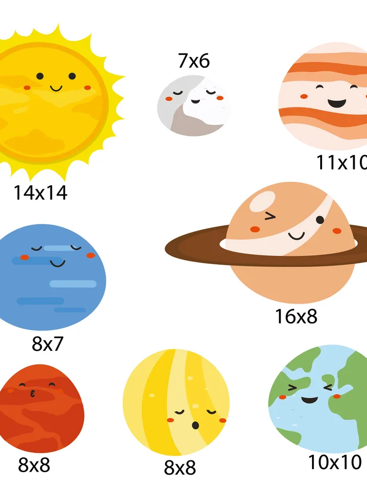 Planets Wall Decal Stickers el5