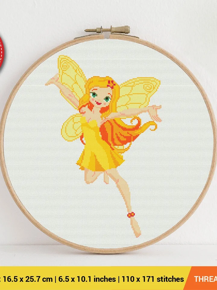 Sun fairy Cross stitch pattern | Embroidery Pattern | Instant Download | Embroidery Designs