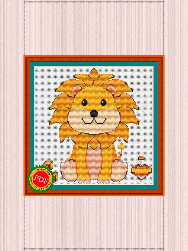 Lion Cub Cross Stitch Pattern | Delightful King of Beasts Design