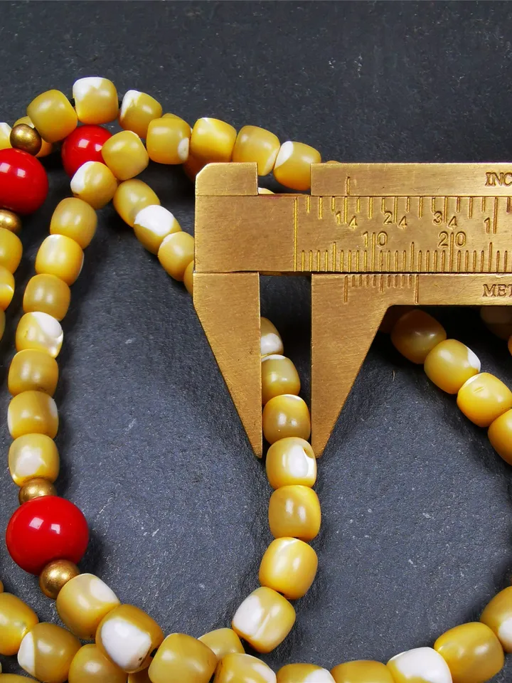 Gandhanra Old 108 Tibetan Mala,Fish Bone Prayer Beads,Rosary for Meditation,Diameter 0.26", Circumference 30"