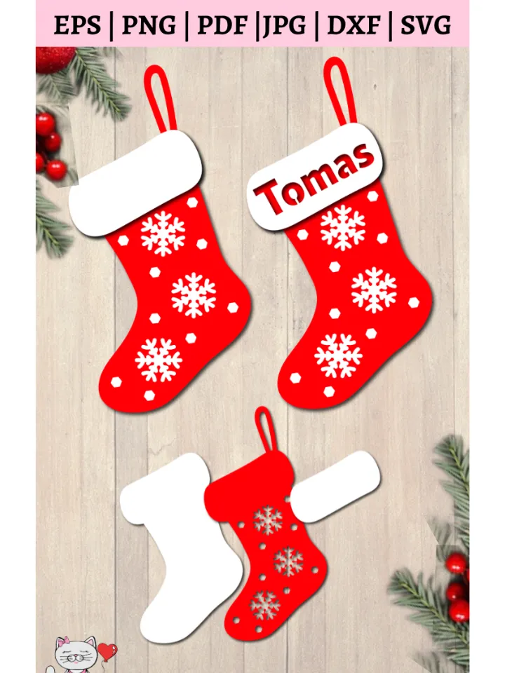Personalized christmas Socks SVG, Custom Name svg