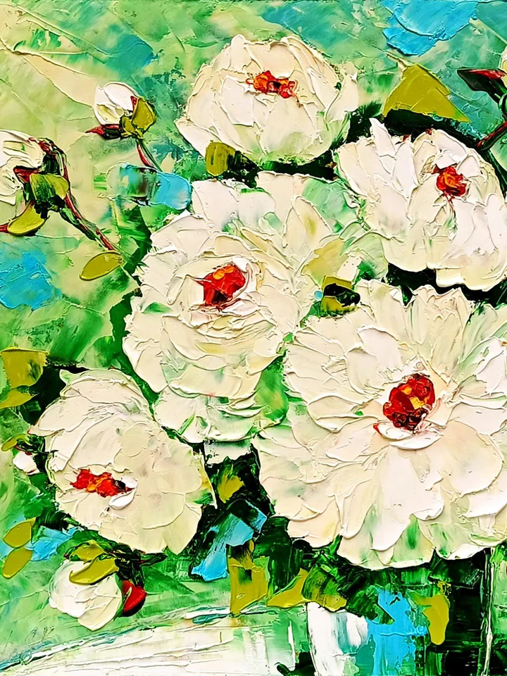 Peonies Painting Flower Original Art Impasto Painting Floral Wall Art Peony Oil Painting Art Christmas Gift by ArtProkopaloSv