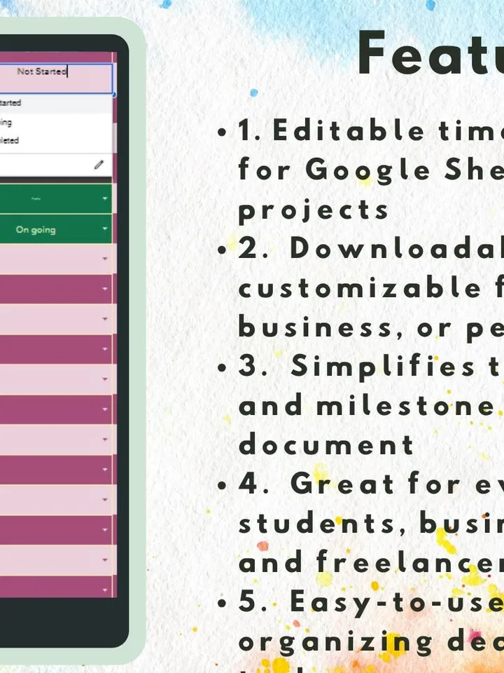 Timeline Template | Editable Google Sheets, Digital Download, Easy-to-Use Planner for Project Managers, Event Planners & Freelancers