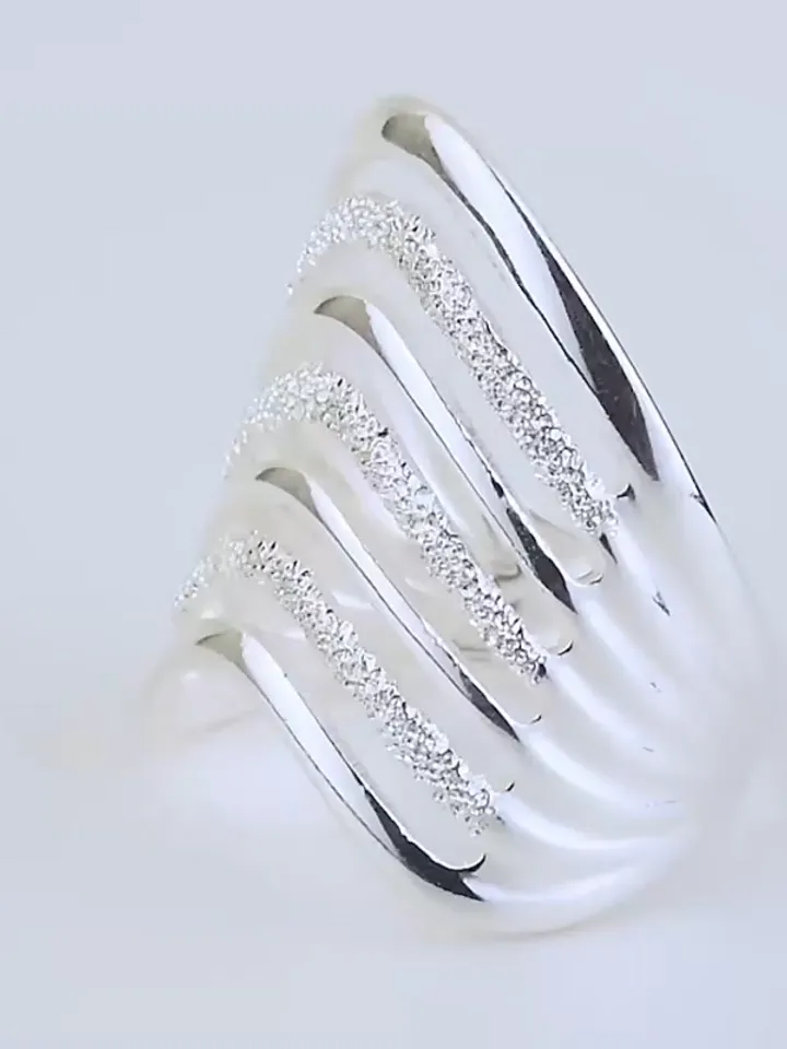 Wide ring made of 925 silver