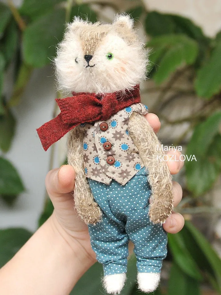 PDF Download Epattern for 8" Artist teddy toy DIY Wolfy Wolf/ sewing instructions/ accessory,clothes,basket instruction