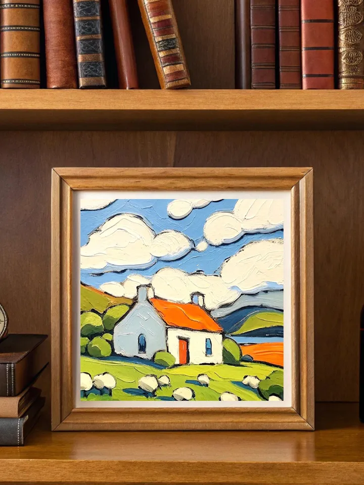 Ireland Painting Irish Cottage Original Art Sheeps Painting Landscape Impasto Oil Painting Farm Impressionist Art Gift by ArtProkopaloSv