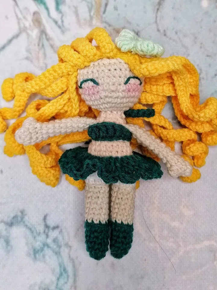 PDF Crochet Pattern Mermaid doll, Amigurmi mermaid, pattern crochet doll, pattern crocheted doll with hair, amigurumi doll, sea toy pattern