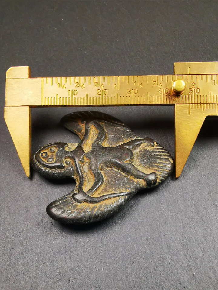 Gandhanra Antique Tibetan Buddhist Amulet Pendant,Garuda,Garula,Suparna,Golden-winged Bird,Made of Thokcha,1.93"