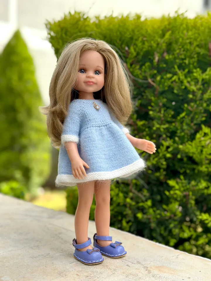 2 ITEMS Set: Dress & Shoes - Exclusive Handmade Outfit -  Paola Reina Doll, Merino, ooak