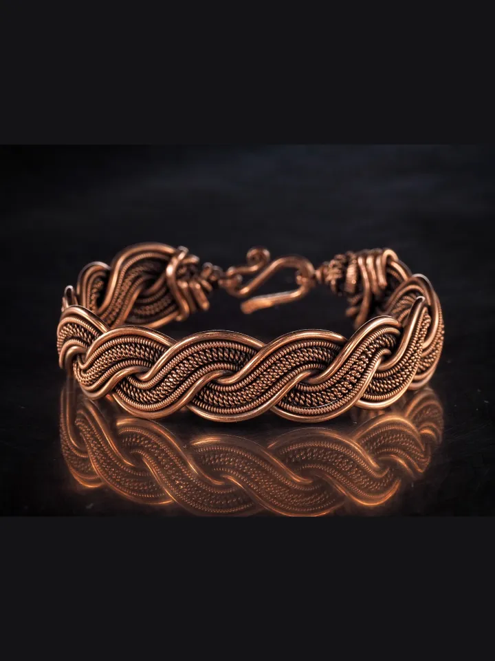 Wire wrapped copper bracelet for woman Antique style copper jewelry WireWrapArt