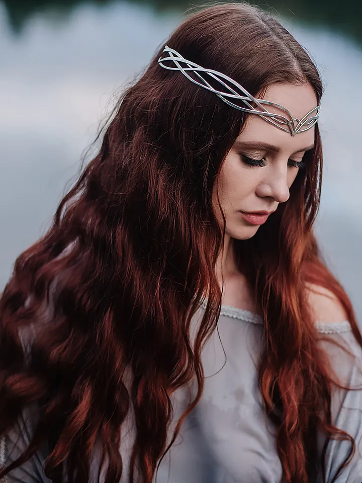 Sorceress diadem fantasy legends Tiara Elven Crown boho romantic Wedding Headpiece Celtic medieval elven Queen Niniane