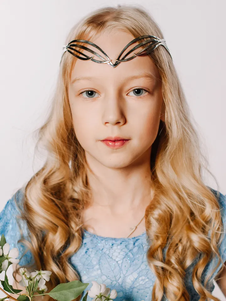 Wedding diadem Bridal Elven Tiara Elf Leaf Crown bridal hair vine Wedding Headpiece headband Silver Bridal Tiara Miriel