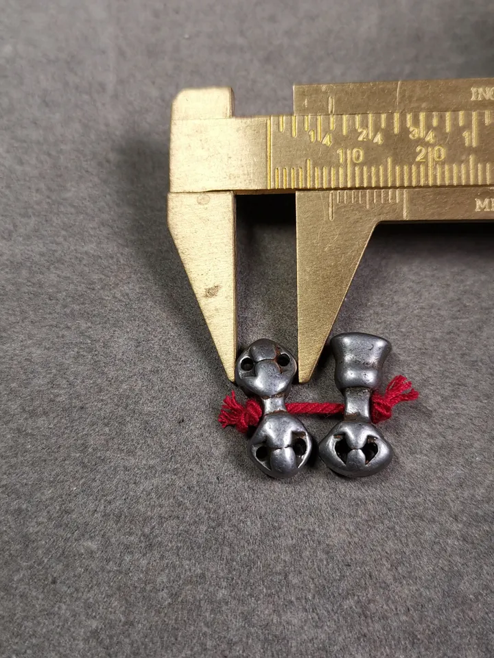 Gandhanra Handmade Tibetan Amulet Pendant,Mini Vajra and Dorje Bell, Mala Marker Bead Accessories, Made of Cold Iron