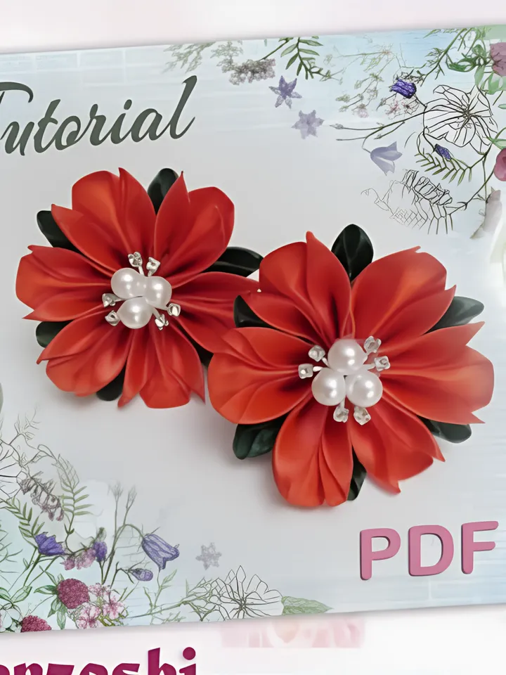 Kanzashi Flower Hair Scrunchie Tutorial
