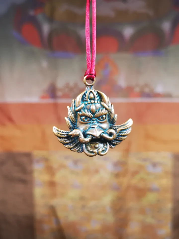 Gandhanra Antique Tibetan Buddhist Amulet Pendant - Garuda - The Golden-Winged Bird, Crafted from Cold Iron