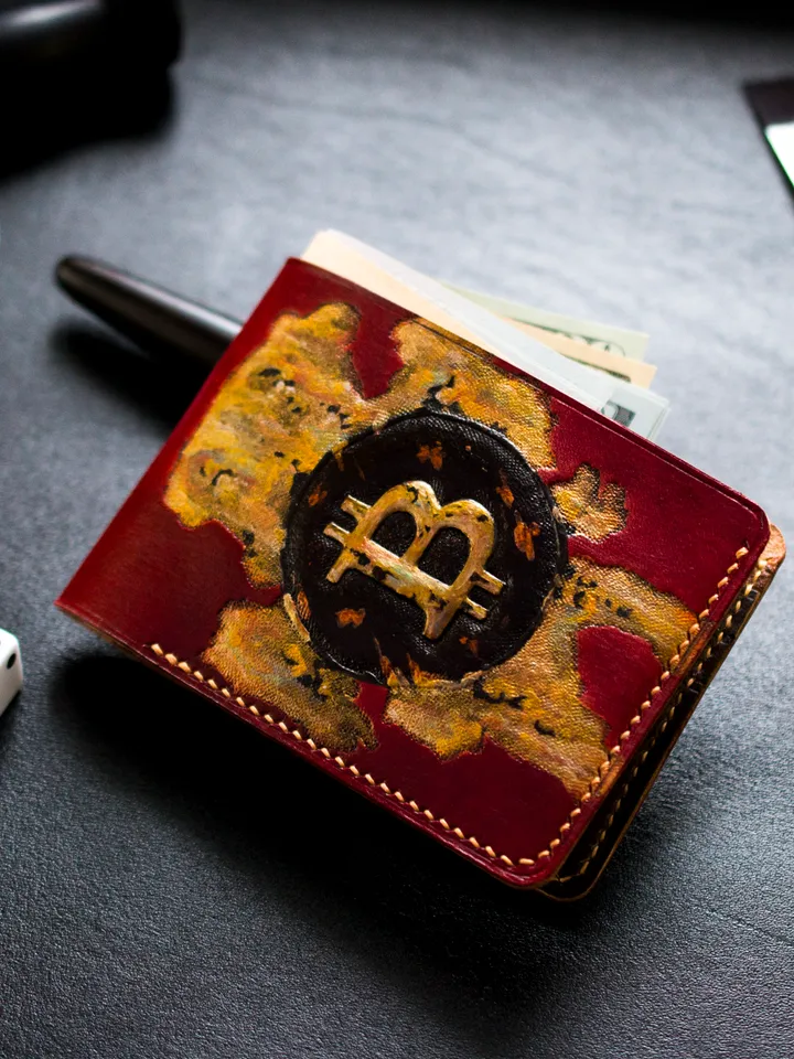Wallet Genuine brown leather Joker original handmade