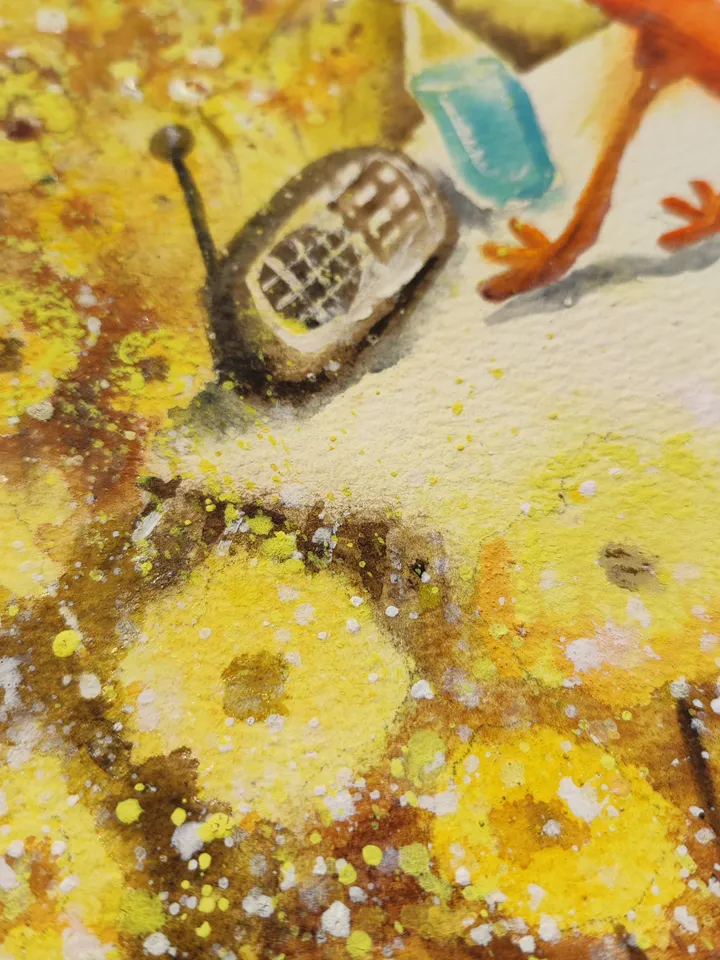 26×26cm Artwork by Julia Schigal "Happy summer" - watercolor, gouache