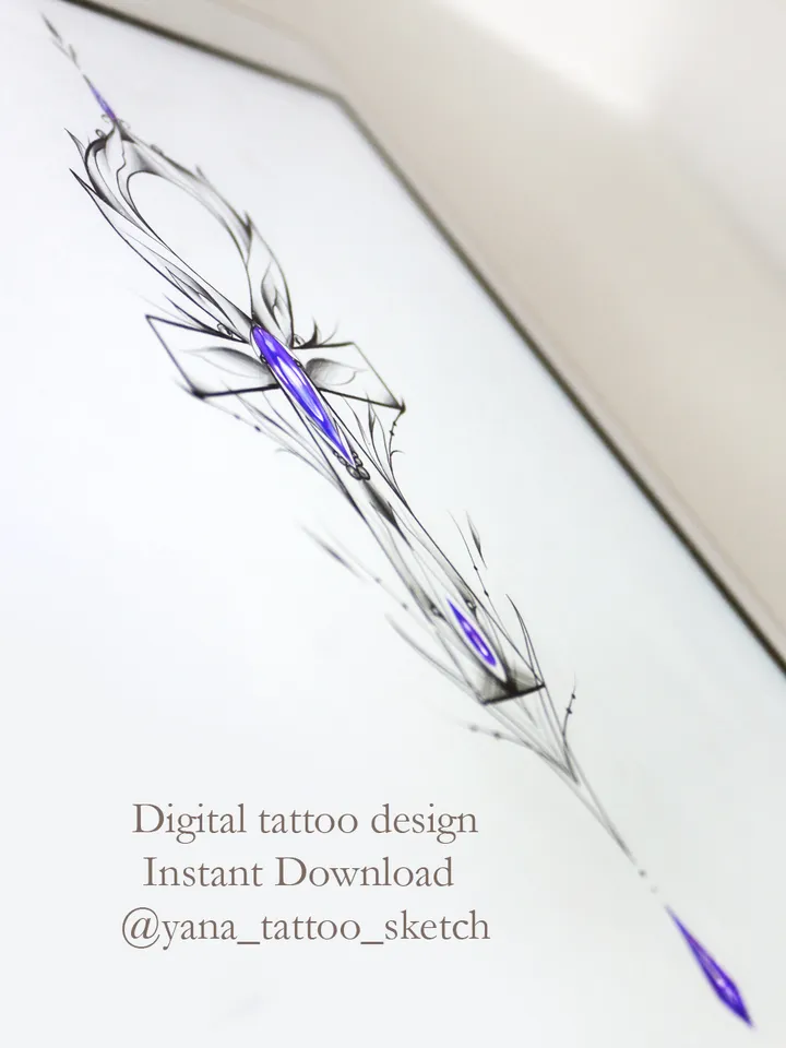 Ankh Tattoo Design For Females Egyptian Ankh Tattoo Stencil Idea Sketch, Instant download PDF, JPG