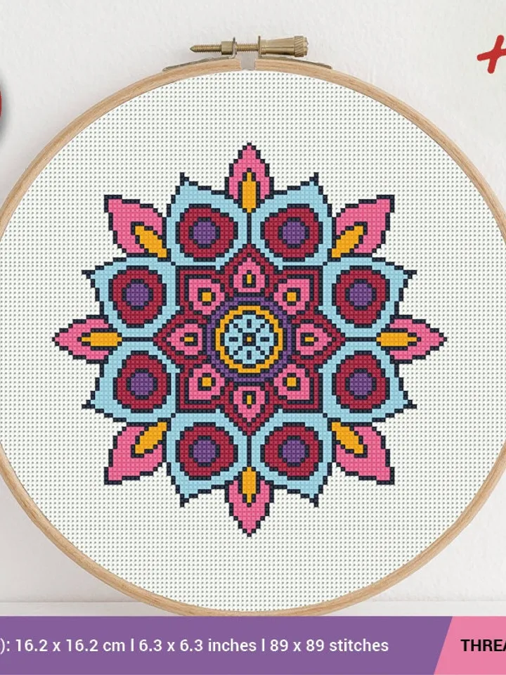 Mandala Flower Cross stitch pattern | Embroidery Pattern | Instant Download | Cross Stitch Patterns | Embroidery Design