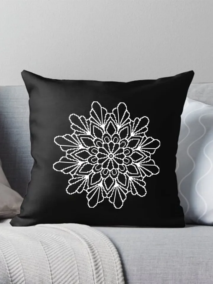 Mandala set cross stitch pattern download PDF, Monochrome mandala hand embroidery PDF, Floral ornament cross stitch chart, Home decor #S24