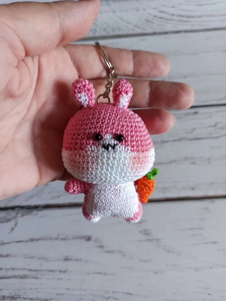 Crochet keychain cute bunny, rabbit symbol of the year , bunny Christmas gift