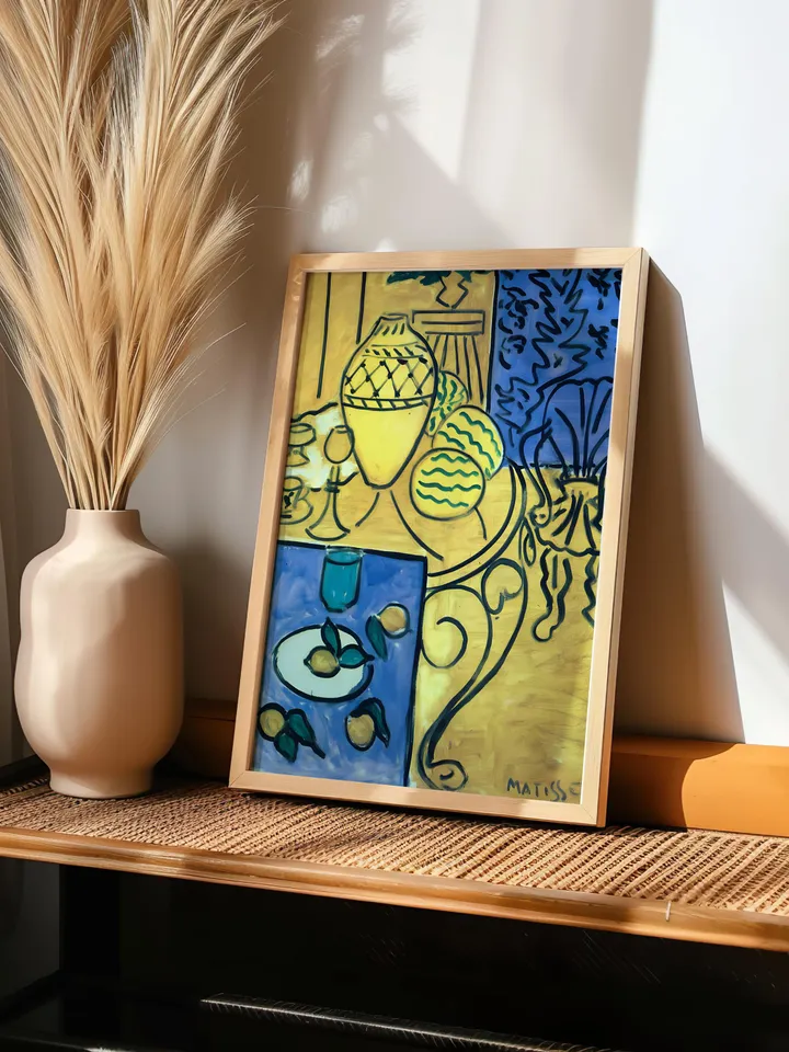 Henri Matisse Print, Yellow Interior Still Life Artwork, Modern Abstract Wall Art, Iconic Matisse Style Home Decor, Instant Download, HMS6