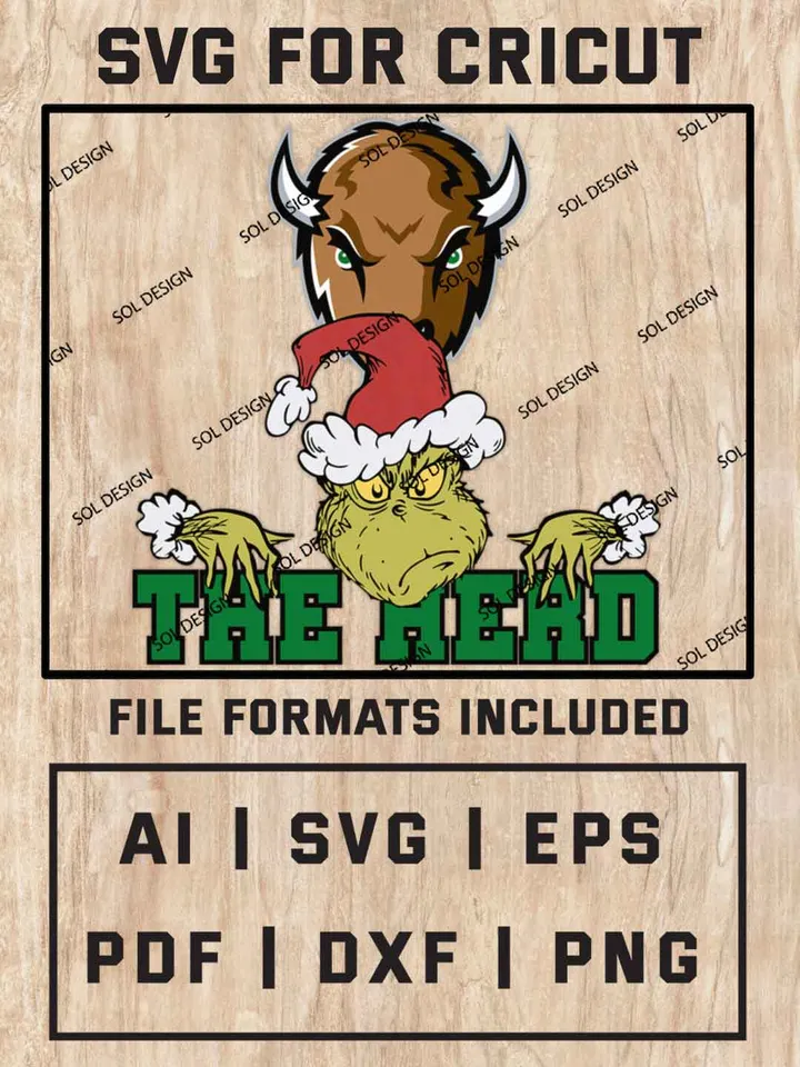 Grinch Marshall Thundering Herd SVG, NCAA SVG Design, NCAA The Herd SVG, NCAA Thundering Herd Cricut, Christmas Svg, Grinch svg, Digital Download