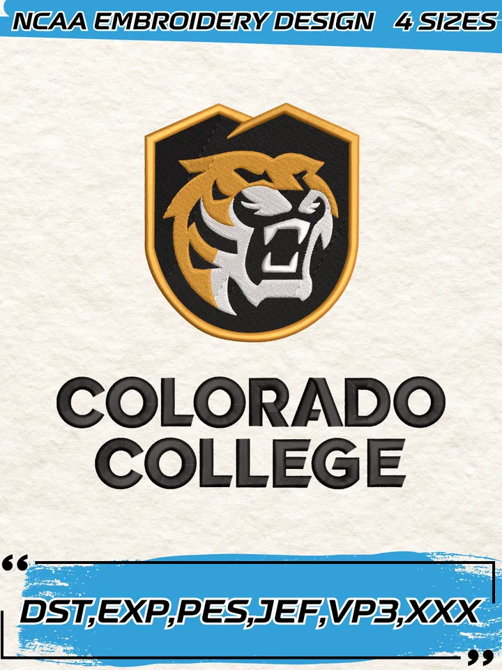 Colorado College Tigers Logos Embroidery Designs,NCAA Logo Embroidery Design,Machine Embroidery Design File,4 Sizes, Digital Download