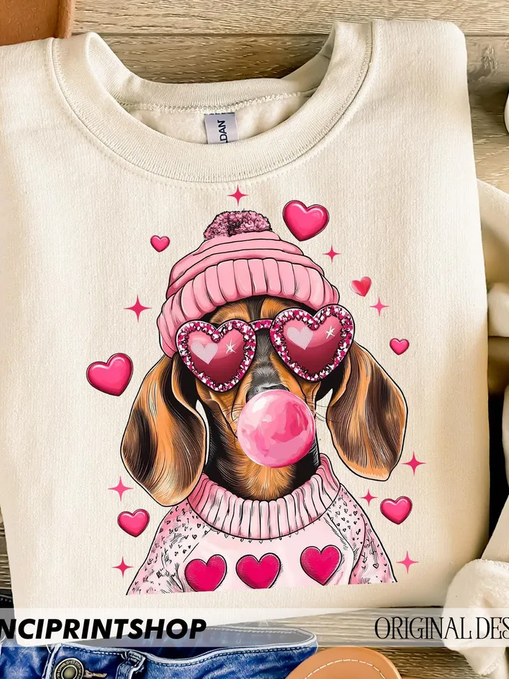 Valentine Dachshund Dog, Sausage Dog Png, Valentine's Day Dog Mom Png, Valentines png, Dog Lover png, Gift For dog mom, love png, heart png