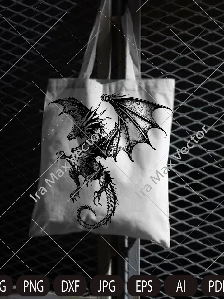 Dragon svg, Dragon detailed, Dragon flying, Dragon Vector, Chinese Dragon SVG, Fantasy Dragon SVG, Asian dragon Svg, Dragon Silhouette