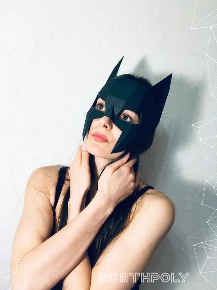 Bat Mask Papercraft, Digital Template, PDF Download, Gurko, 3D Low Poly Animal Mask, DIY Origami, Pepakura, Paper Mask, DIY Costume